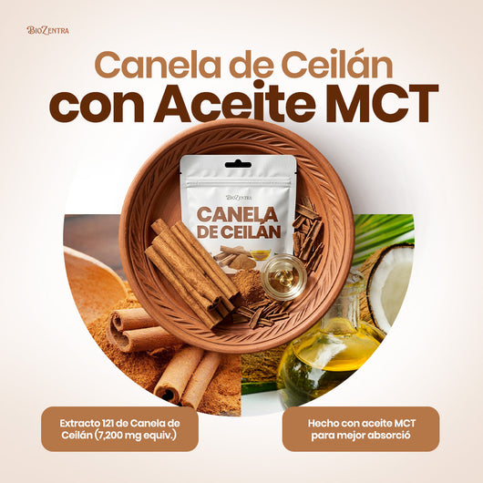 Biozentra - Canela de Ceylan 12:1 con Aceite MCT