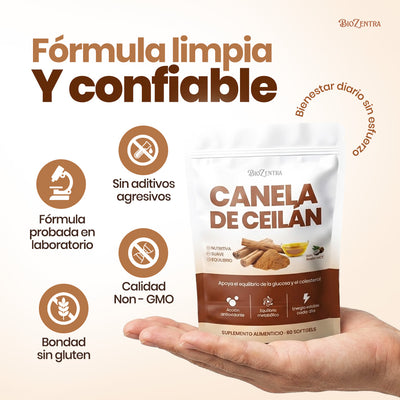 Biozentra - Canela de Ceylan 12:1 con Aceite MCT