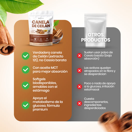 Biozentra - Canela de Ceylan 12:1 con Aceite MCT