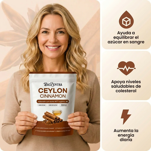 Biozentra - Canela de Ceylon 7200mg con Aceite MCT