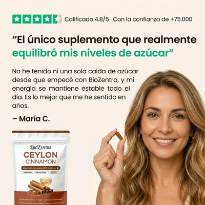 Biozentra - Canela de Ceylon 7200mg con Aceite MCT